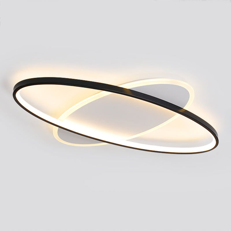 Modern Style Oval Shape Ceiling Fixtures Metal 2 Light Ceiling Mounted Lights