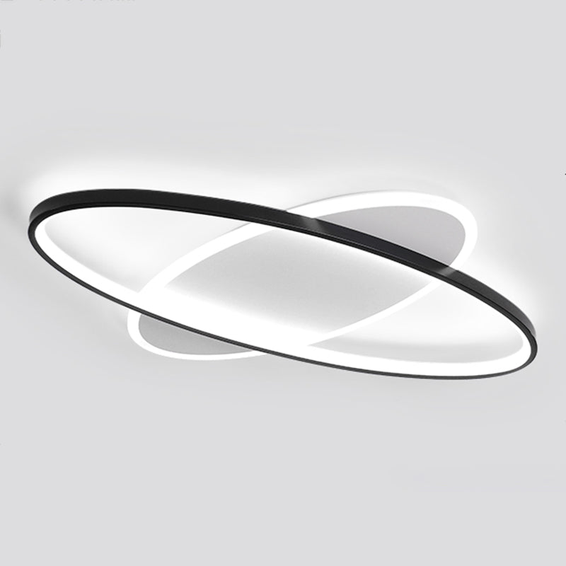 Modern Style Oval Shape Ceiling Fixtures Metal 2 Light Ceiling Mounted Lights