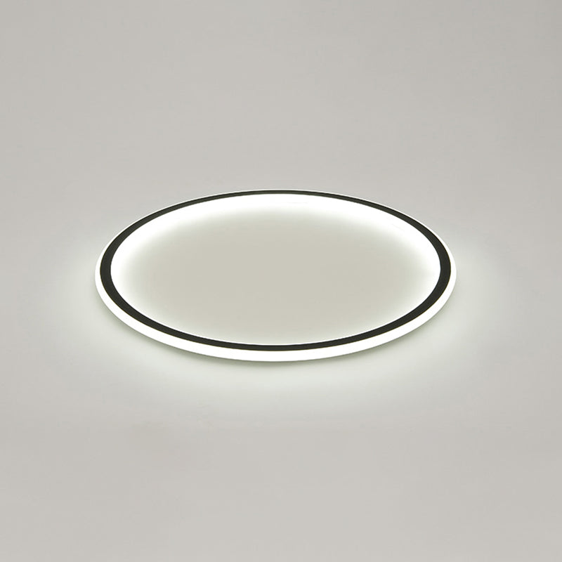 Metal Round Shape Flush Ceiling Light Modern 1-Light Flush Ceiling Light Fixtures in Black