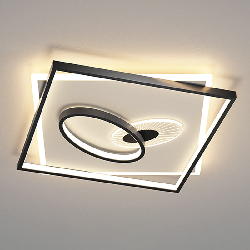 Modern Style Square Shape Ceiling Fixtures Metal 4 Light Ceiling Mounted Lights