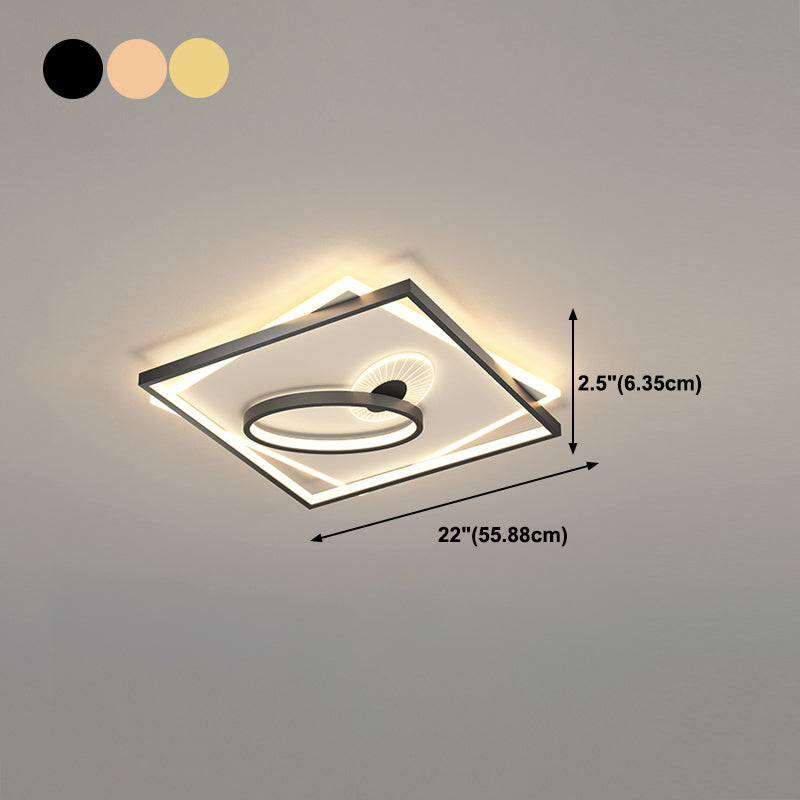 Modern Style Square Shape Ceiling Fixtures Metal 4 Light Ceiling Mounted Lights