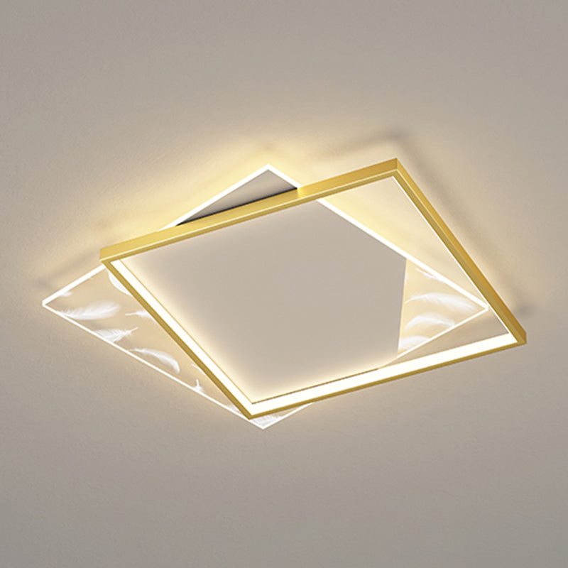 Moderne stijl vierkante vorm plafondarmaturen metaal 2 licht plafond gemonteerde lichten