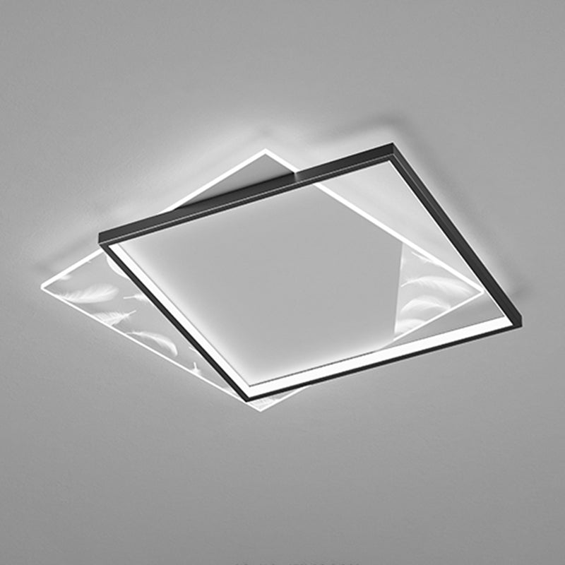 Moderne stijl vierkante vorm plafondarmaturen metaal 2 licht plafond gemonteerde lichten