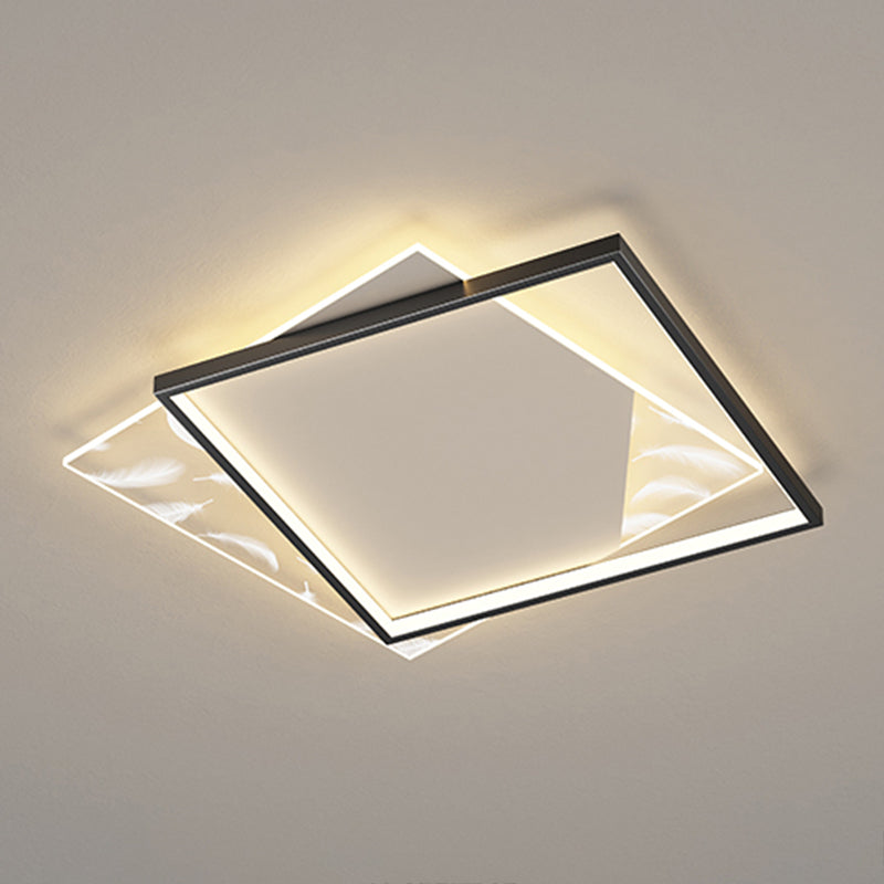 Moderne stijl vierkante vorm plafondarmaturen metaal 2 licht plafond gemonteerde lichten