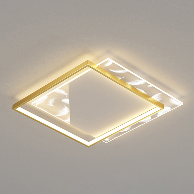 Moderne stijl vierkante vorm plafondarmaturen metaal 2 licht plafond gemonteerde lichten