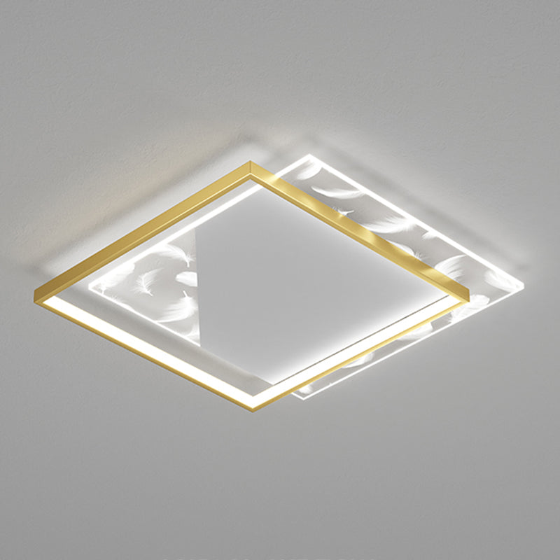 Moderne stijl vierkante vorm plafondarmaturen metaal 2 licht plafond gemonteerde lichten