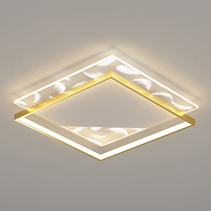 Moderne stijl vierkante vorm plafondarmaturen metaal 2 licht plafond gemonteerde lichten