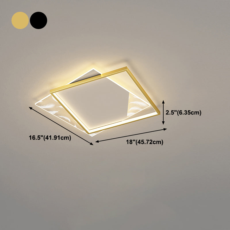 Moderne stijl vierkante vorm plafondarmaturen metaal 2 licht plafond gemonteerde lichten