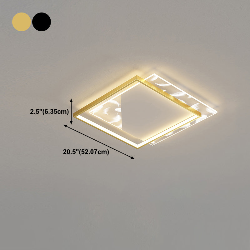 Moderne stijl vierkante vorm plafondarmaturen metaal 2 licht plafond gemonteerde lichten