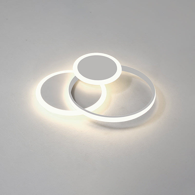 Contemporary Circular Flush Light Metal 3 Light Flush Mount Ceiling Fixture