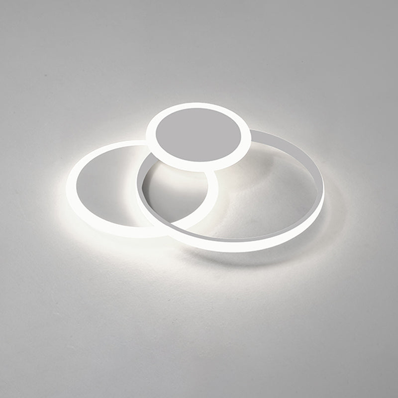 Contemporary Circular Flush Light Metal 3 Light Flush Mount Ceiling Fixture