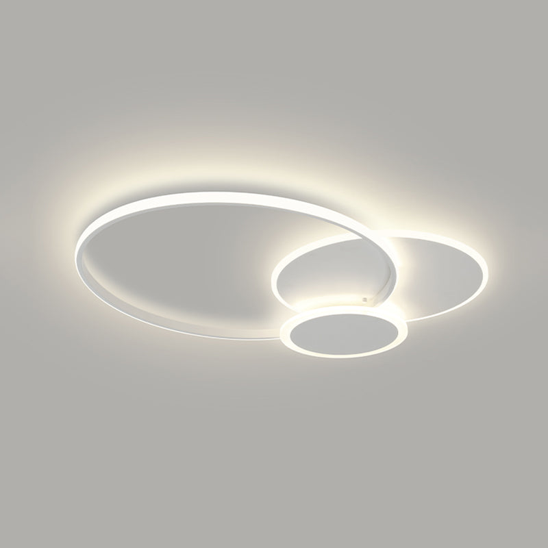 Contemporary Circular Flush Light Metal 3 Light Flush Mount Ceiling Fixture