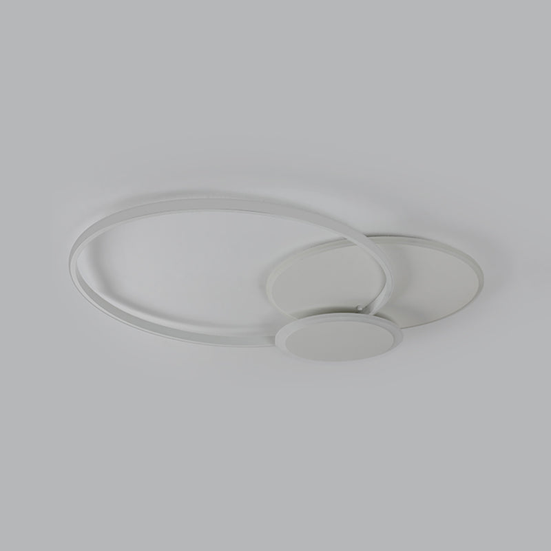 Contemporary Circular Flush Light Metal 3 Light Flush Mount Ceiling Fixture