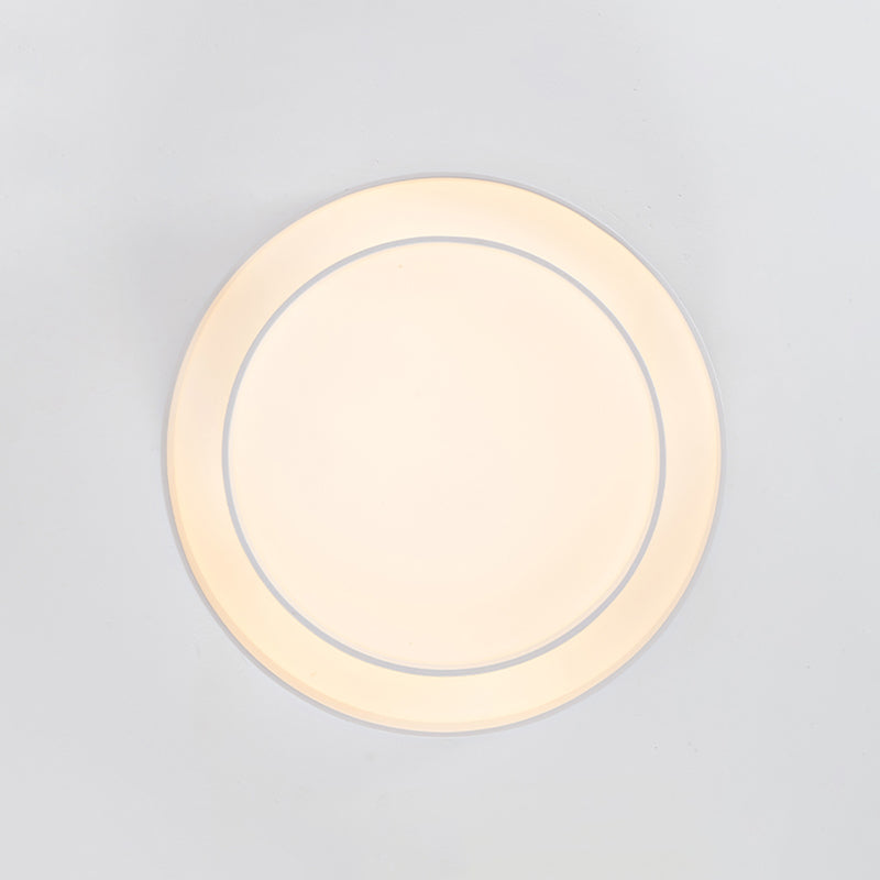 Contemporary Round Flush Light Metal 2 Light Flush Mount Ceiling Fixture