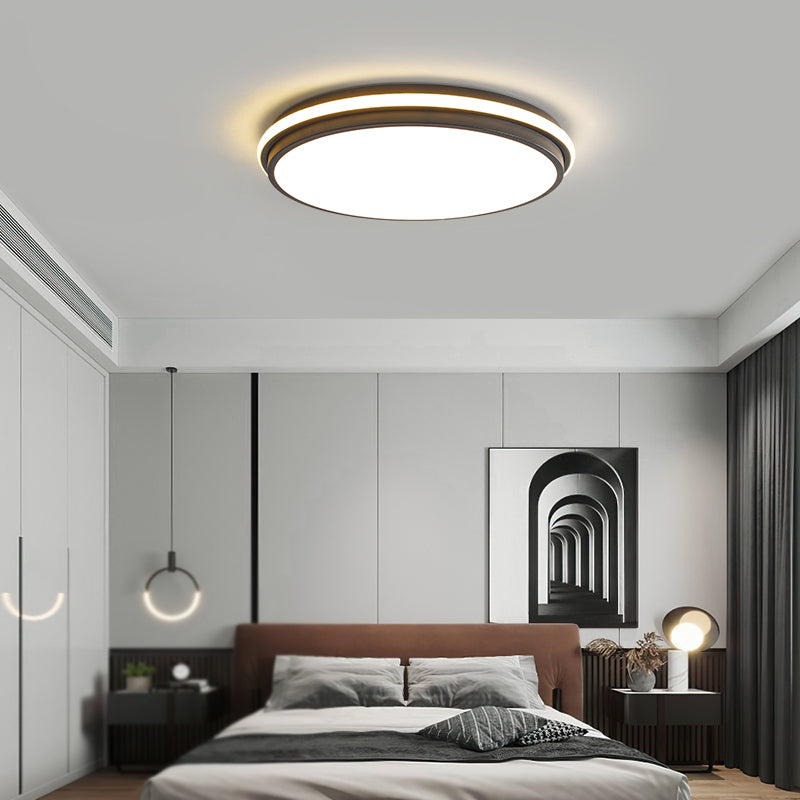 Round Shape Ceiling Fixtures Modern Style Metal 2 Light Ceiling Mounted Lights