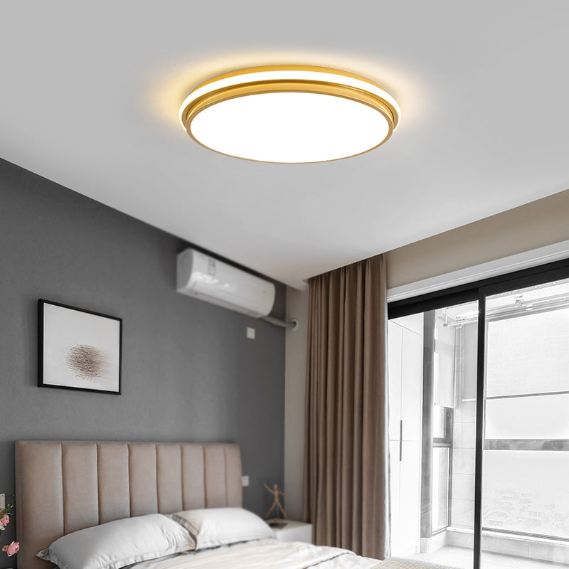 Round Shape Ceiling Fixtures Modern Style Metal 2 Light Ceiling Mounted Lights