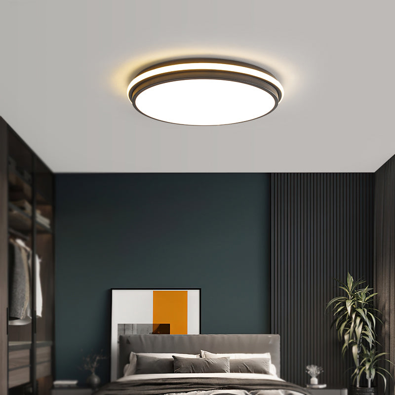 Round Shape Ceiling Fixtures Modern Style Metal 2 Light Ceiling Mounted Lights