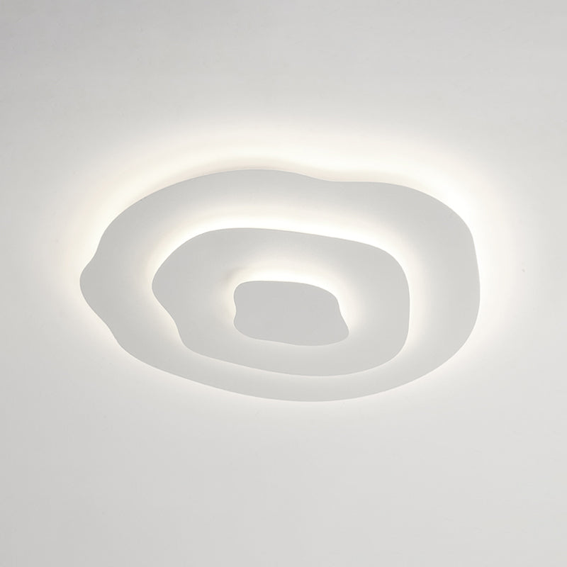 Modern Irregular Flush Light Metal 1 Light Flush Mount Ceiling Fixture in White