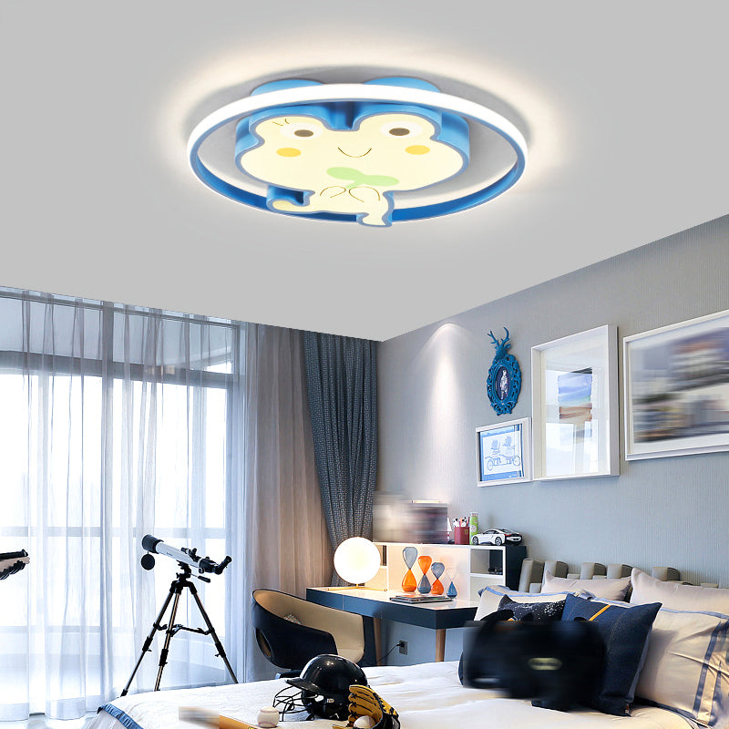 Modern Style Frog Shape Ceiling Fixture Metal 1 Light Ceiling Mounted Light