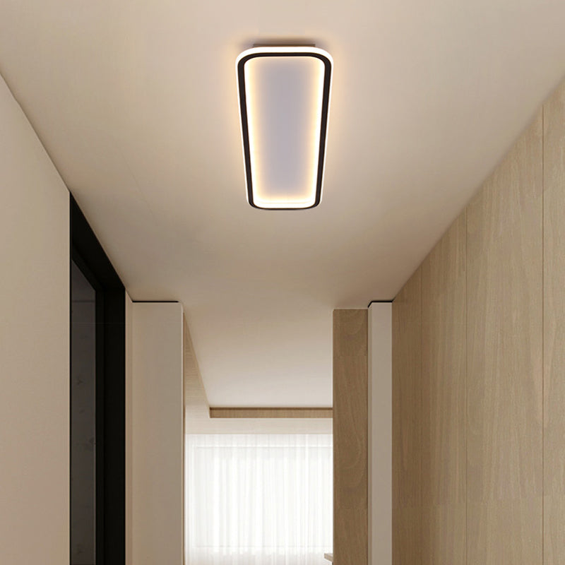 Luce a soffitto a fiuto quadrati in metallo moderno 1 lampade a soffitto a filo leggero in nero