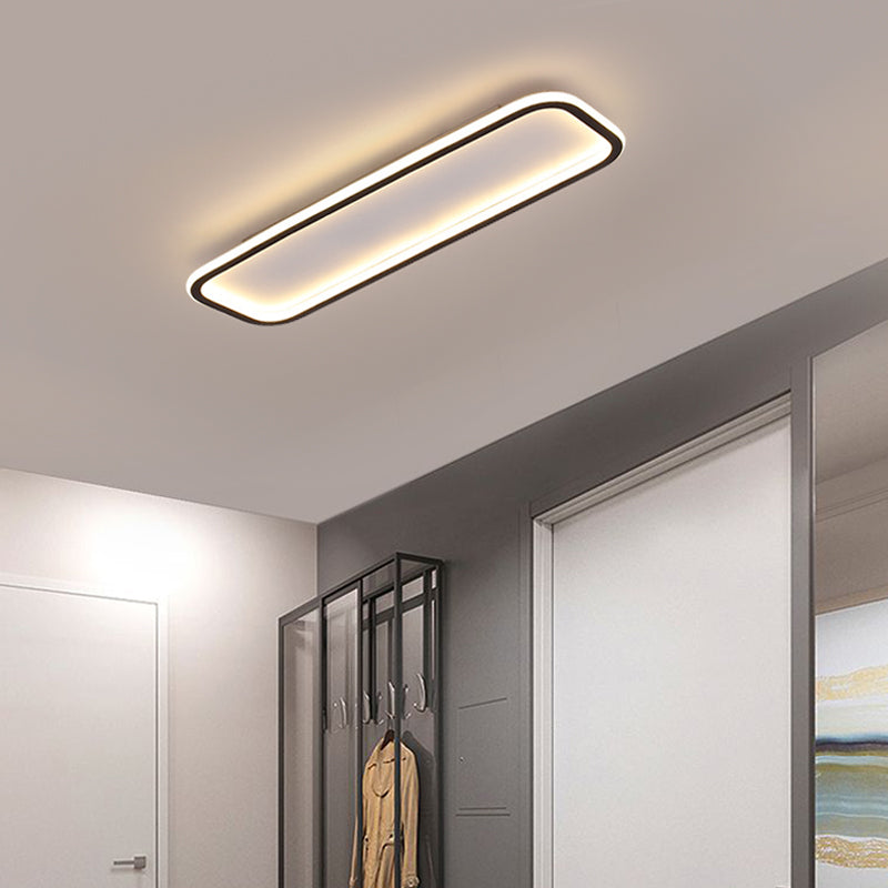 Luce a soffitto a fiuto quadrati in metallo moderno 1 lampade a soffitto a filo leggero in nero