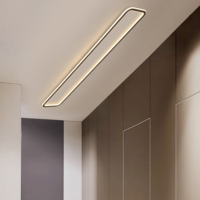 Luce a soffitto a fiuto quadrati in metallo moderno 1 lampade a soffitto a filo leggero in nero