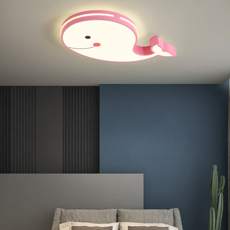 Metal Unique Shape Flush Ceiling Light Kid Style 1-Light Flush Ceiling Light Fixtures