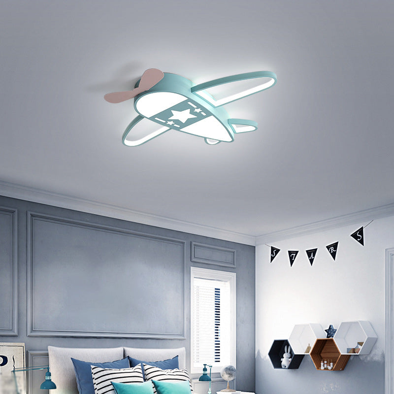 Modern Airplane Flush Light Metal 5 Light Flush Mount Lighting for Children's Room