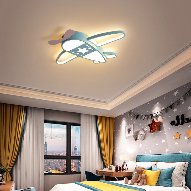 Modern Airplane Flush Light Metal 5 Light Flush Mount Lighting for Children's Room