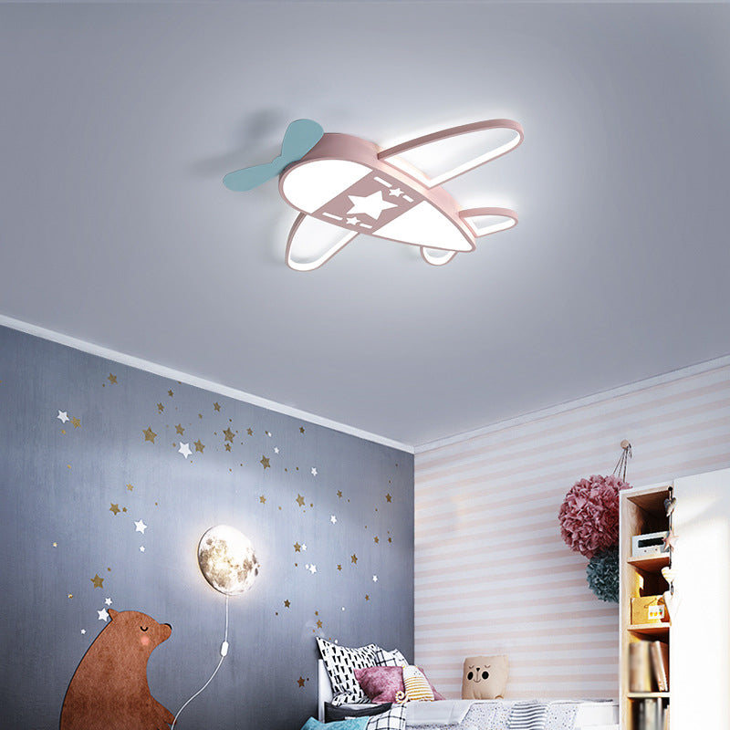 Modern Airplane Flush Light Metal 5 Light Flush Mount Lighting for Children's Room