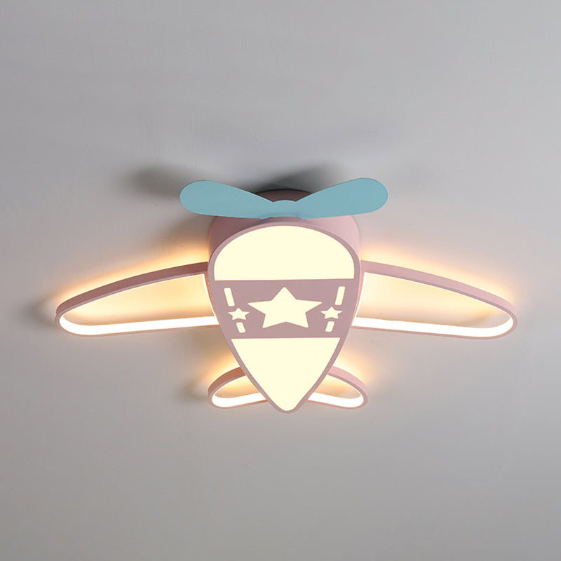 Modern Airplane Flush Light Metal 5 Light Flush Mount Lighting for Children's Room