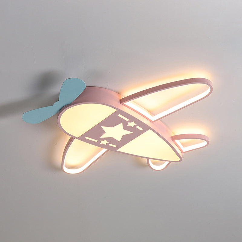 Modern Airplane Flush Light Metal 5 Light Flush Mount Lighting for Children's Room