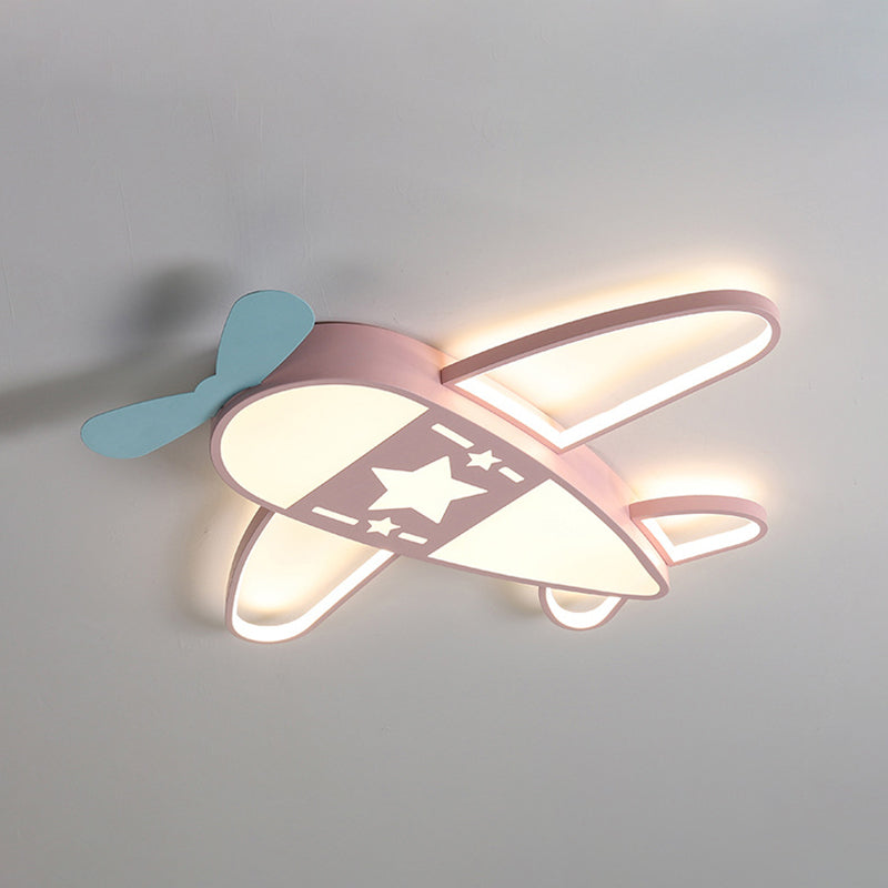 Modern Airplane Flush Light Metal 5 Light Flush Mount Lighting for Children's Room