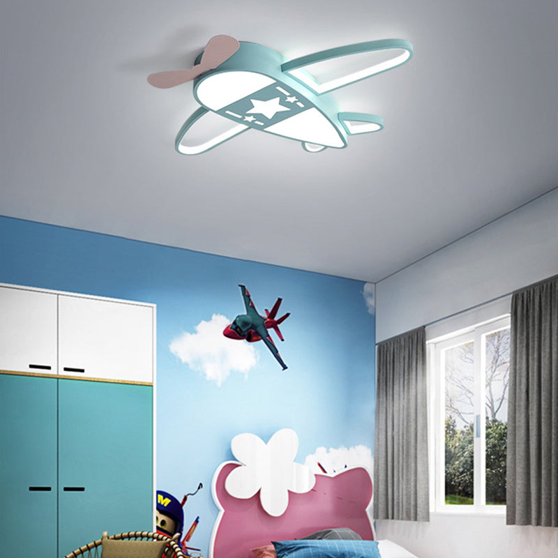 Modern Airplane Flush Light Metal 5 Light Flush Mount Lighting for Children's Room