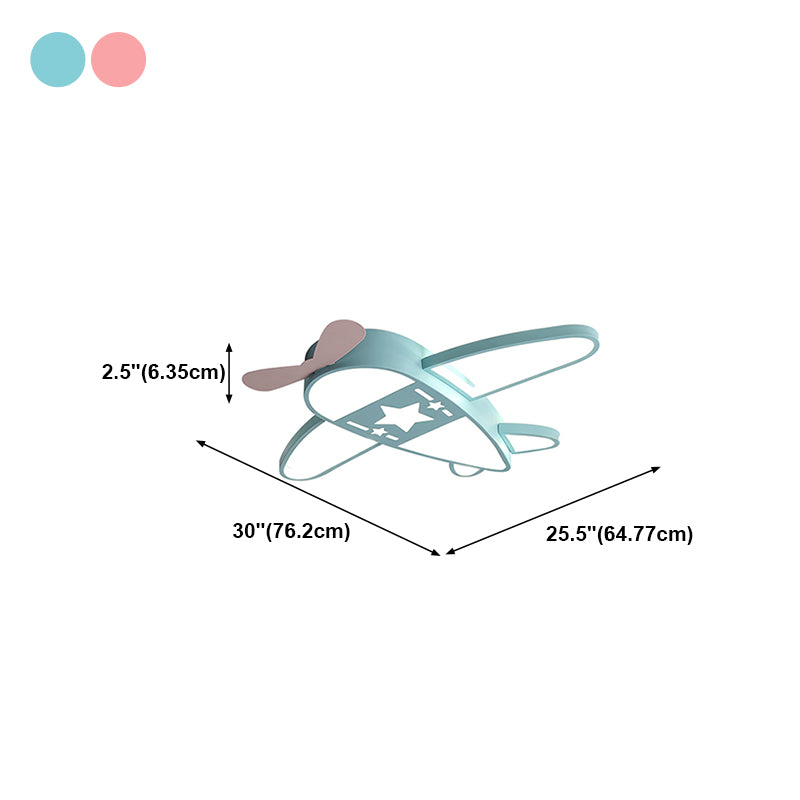 Modern Airplane Flush Light Metal 5 Light Flush Mount Lighting for Children's Room