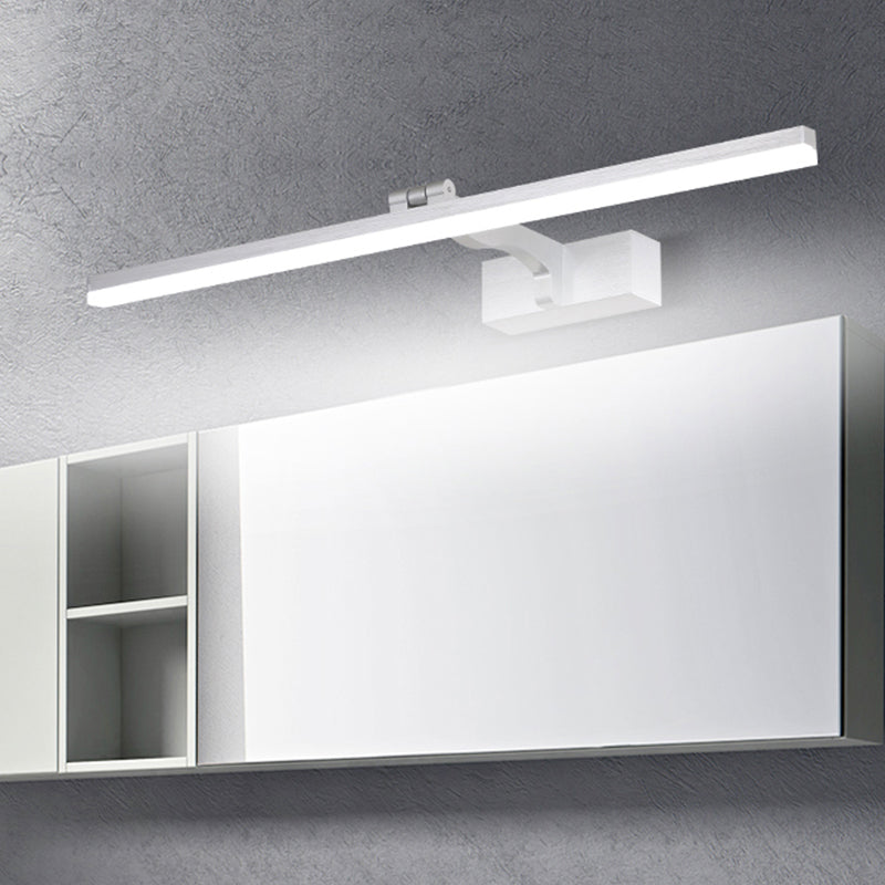 Postmodern Aluminum Vanity Light Straight White LED Mirror Light for Bathroom