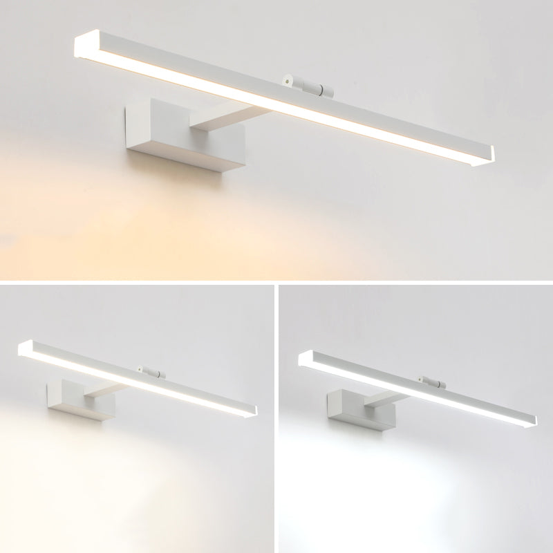 Postmodern Aluminum Vanity Light Straight White LED Mirror Light for Bathroom