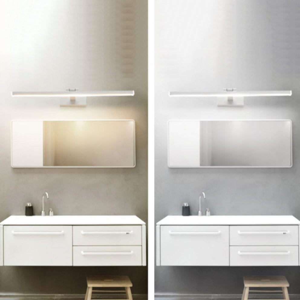 Postmodern Aluminum Vanity Light Straight White LED Mirror Light for Bathroom