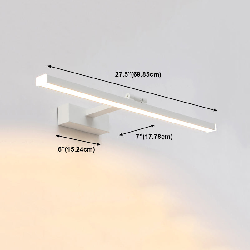 Postmodern Aluminum Vanity Light Straight White LED Mirror Light for Bathroom