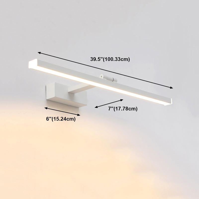 Postmodern Aluminum Vanity Light Straight White LED Mirror Light for Bathroom