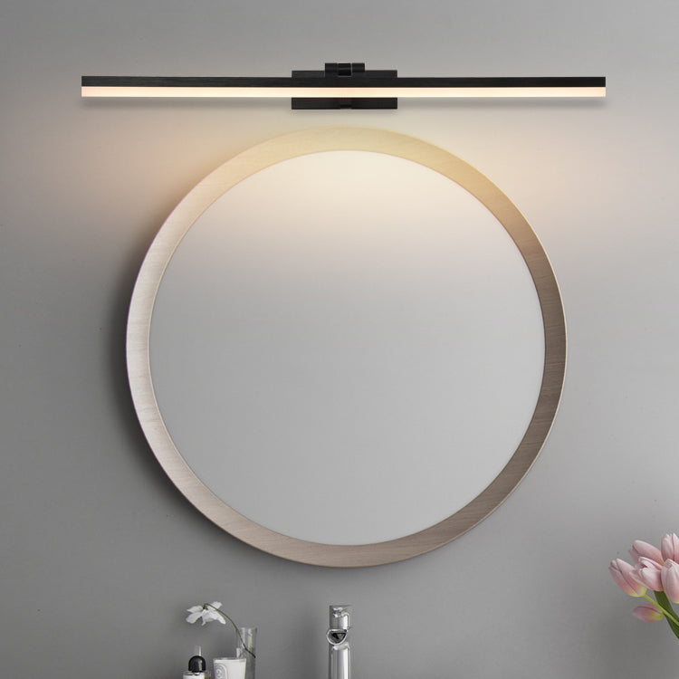 Modern Style Aluminum Vanity Light Straight LED Mirror Light in Black for Bathroom