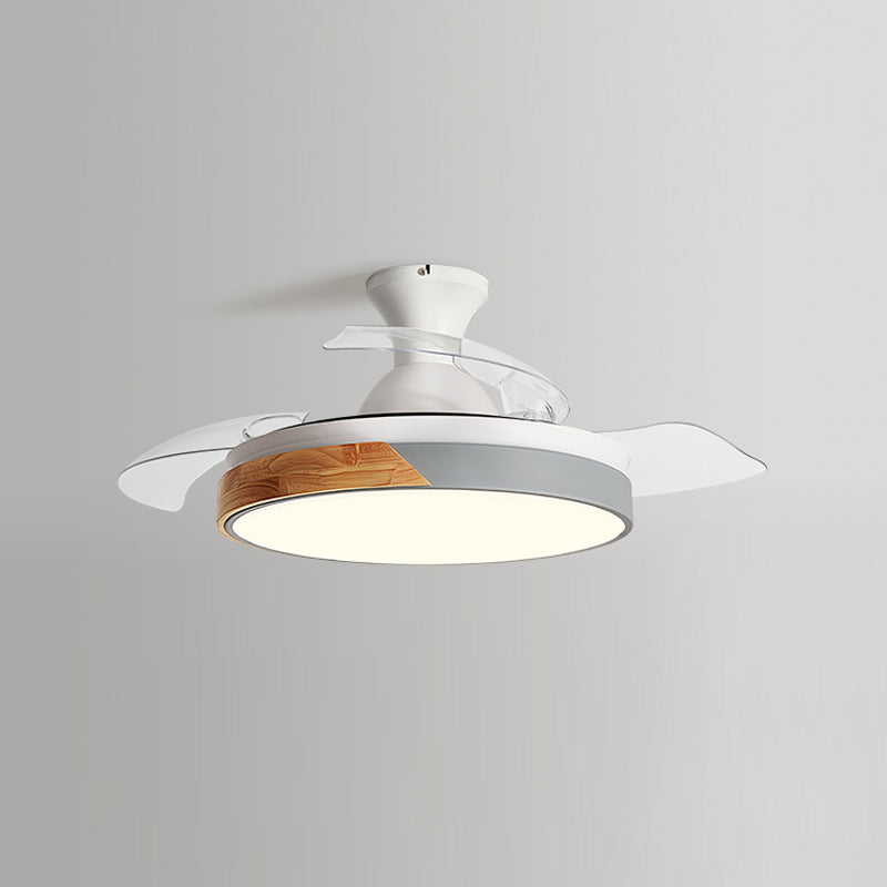 Geometry Shape Ceiling Fan Light Kids Style Metal Single Light LED Flush Light for Bedroom