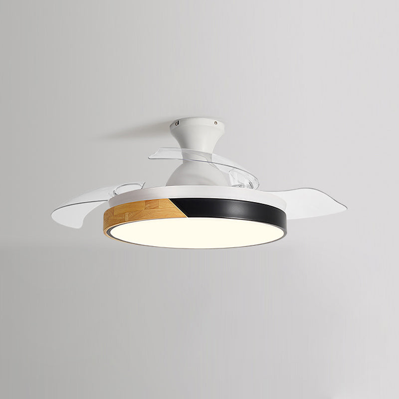 Geometry Shape Ceiling Fan Light Kids Style Metal Single Light LED Flush Light for Bedroom