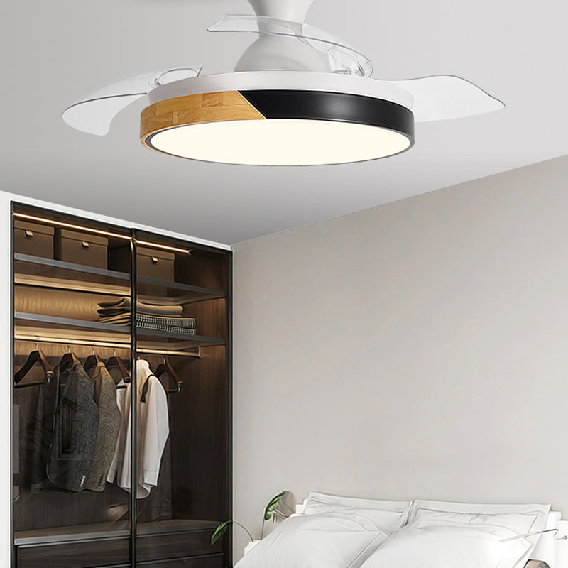 Geometry Shape Ceiling Fan Light Kids Style Metal Single Light LED Flush Light for Bedroom