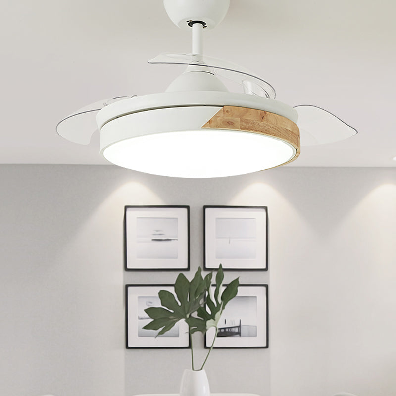 Geometry Shape Ceiling Fan Light Kids Style Metal 1-Light LED Flush Light for Bedroom