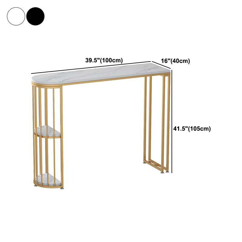 Contemporary Stone Storage Bistro Dining Table Double pedestal Indoor Patio Bar Table