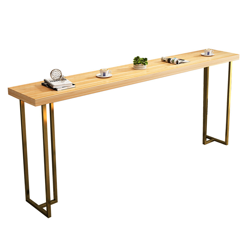 Modern Solid Wood Bistro Accent Dining Table Rectangle Bar Table in Natural