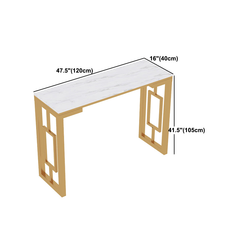 Living Room Counter Wine Table Rectangle Marble White Bar Height Pub Table