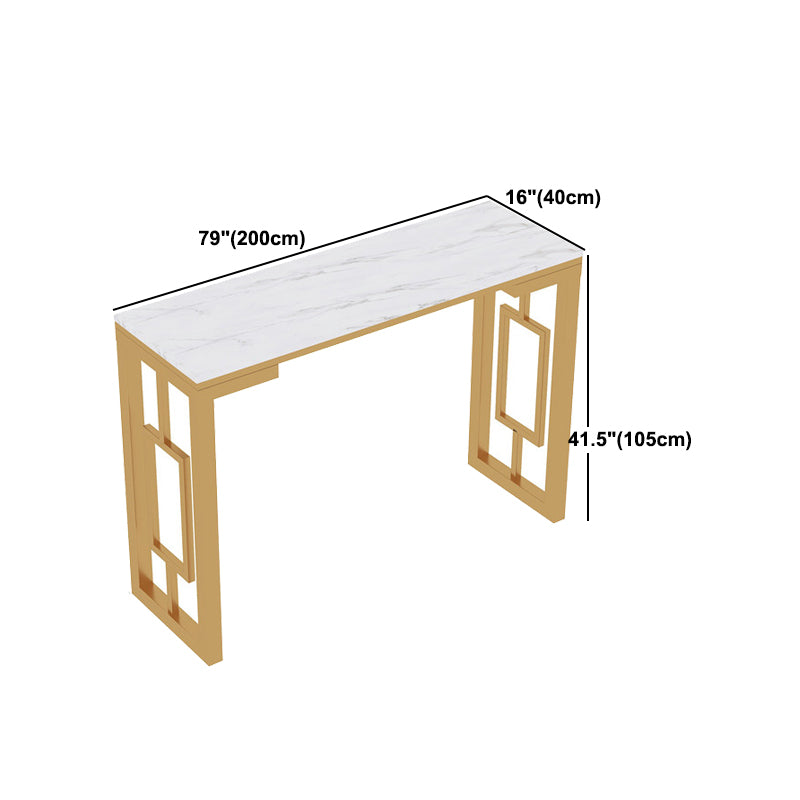 Living Room Counter Wine Table Rectangle Marble White Bar Height Pub Table