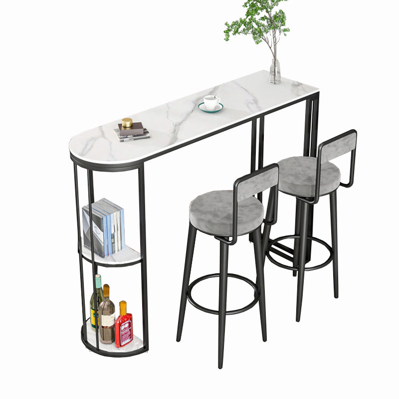 Indoor Metal Cocktail Bar Table Modern Double Pedestal Pub Height Dining Table